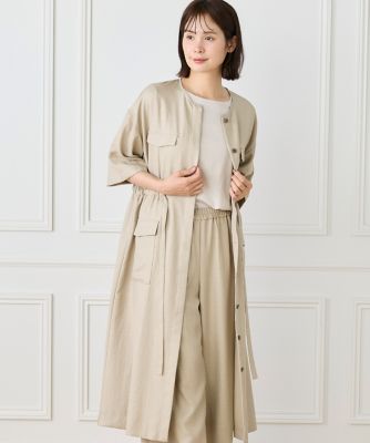 大きいサイズ》麻調ロングジレワンピース（7062121830） | 7