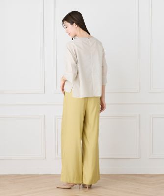 【最終値下げ】LOHENバックオープンブラウス　ホワイト クロップト丈ブラウス（7062182031） | 7-IDconcept.(Women