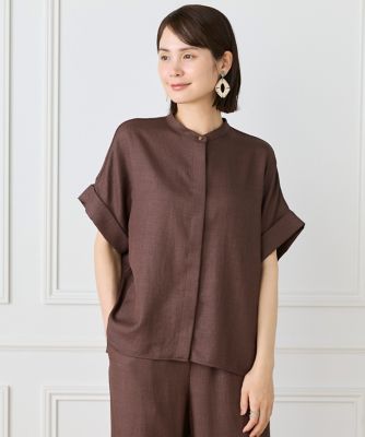 専用 ブラウス 大きいサイズ》麻調ワイドスリーブブラウス（7062182828