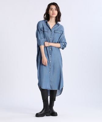 ＜Luftrobe (Women)＞《Ｌｕｆｔｒｏｂｅ》リヨセルデニムワンピース《Ｈｅａｌｔｈｙ　ＤＥＮＩＭ》（７１１３１２１２０１）