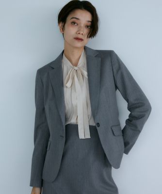 ＜INED L (Women/大きいサイズ)＞《大きいサイズ》シルクウールテーラードジャケット（７１２０１４１８５０）