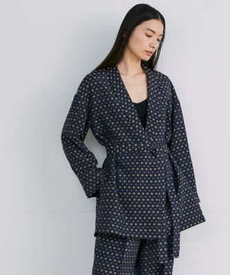 ＜la veille by SUPERIOR CLOSET (Women)＞小紋柄ガウンジャケット《ｌａ　ｖｅｉｌｌｅ　ｂｙ　ＳＵＰＥＲＩＯＲ　ＣＬＯＳＥＴ》（７１２０１４１９２７）