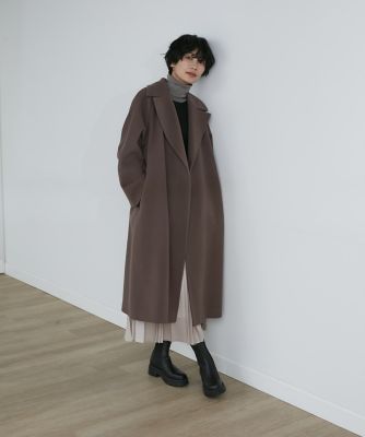 《大きいサイズ》ベルテッドラップコート（７１２４１１１８３７）