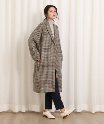 ＜INED L (Women/大きいサイズ)＞《大きいサイズ》チェックリバーコート（７１２４１１２８０９）