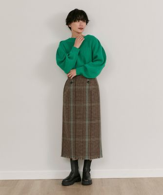 《大きいサイズ》ハイウエストチェックスカート（７１２４１５２８１０）