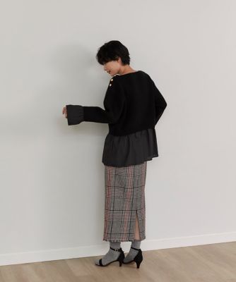 《大きいサイズ》ハイウエストチェックスカート（７１２４１５２８１０）