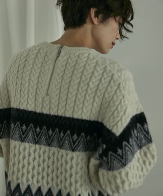 《ＳＵＰＥＲＩＯＲ　ＣＬＯＳＥＴ》ジャガードＭＩＸケーブルニット（７１２４１７０６４６）