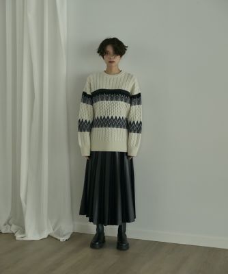 《ＳＵＰＥＲＩＯＲ　ＣＬＯＳＥＴ》ジャガードＭＩＸケーブルニット（７１２４１７０６４６）