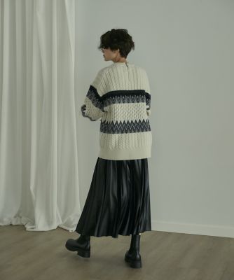 《ＳＵＰＥＲＩＯＲ　ＣＬＯＳＥＴ》ジャガードＭＩＸケーブルニット（７１２４１７０６４６）