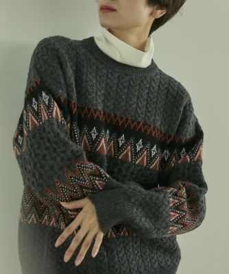 《ＳＵＰＥＲＩＯＲ　ＣＬＯＳＥＴ》ジャガードＭＩＸケーブルニット（７１２４１７０６４６）