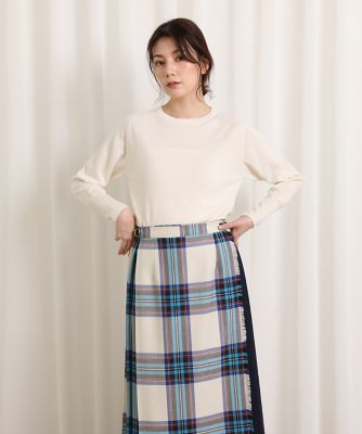 ＜INED L (Women/大きいサイズ)＞《大きいサイズ》クルーネックニット（７１２４１７０８１０）