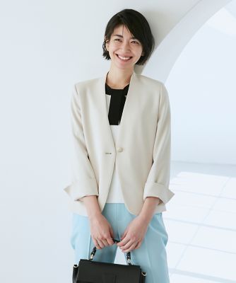 《大きいサイズ》　カラーレスジャケット（７１３０１４１８２１）