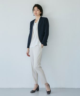 《大きいサイズ》配色ペプラムジャケット（７１３０１４１８２２）