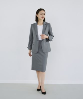 ＜INED L (Women/大きいサイズ)＞《大きいサイズ》シルクウールタイトスカート（７１３０１５２８０６）