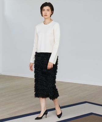 ＜la veille by SUPERIOR CLOSET (Women)＞フェザータッチジャガードスカート《ｌａ　ｖｅｉｌｌｅ　ｂｙ　ＳＵＰＥＲＩＯＲ　ＣＬＯＳＥＴ》（７１３０１５２９０２）
