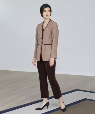 ＜la veille by SUPERIOR CLOSET (Women)＞ベルラインベロアパンツ《ｌａ　ｖｅｉｌｌｅ　ｂｙ　ＳＵＰＥＲＩＯＲ　ＣＬＯＳＥＴ》（７１３０１６１９０３）