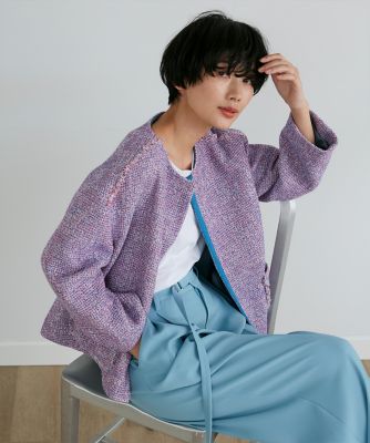 INED (Women)/イネド カラーレスツイードジャケット《ＰＯＮＴＥＴＯＲＴＯ》（７１３１１４１０２６）