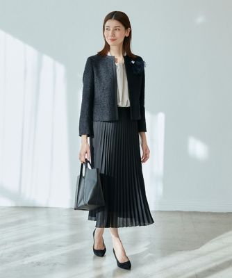《大きいサイズ》ノーカラーツイードジャケット《ＲＯＢＥ　ＳＵＰＥＲＩＯＲ　ＣＬＯＳＥＴ》（７１３１１４１８０２）