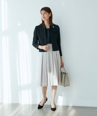 《大きいサイズ》ノーカラーツイードジャケット《ＲＯＢＥ　ＳＵＰＥＲＩＯＲ　ＣＬＯＳＥＴ》（７１３１１４１８０２）