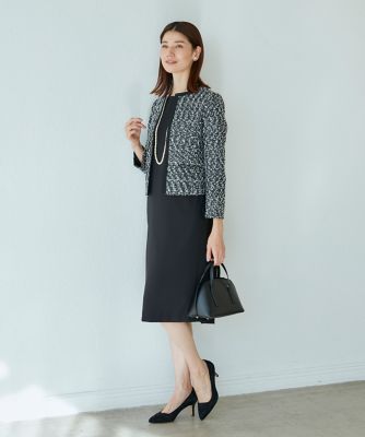 《大きいサイズ》ノーカラーツイードジャケット《ＲＯＢＥ　ＳＵＰＥＲＩＯＲ　ＣＬＯＳＥＴ》（７１３１１４１８０２）