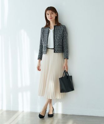 《大きいサイズ》ノーカラーツイードジャケット《ＲＯＢＥ　ＳＵＰＥＲＩＯＲ　ＣＬＯＳＥＴ》（７１３１１４１８０２）