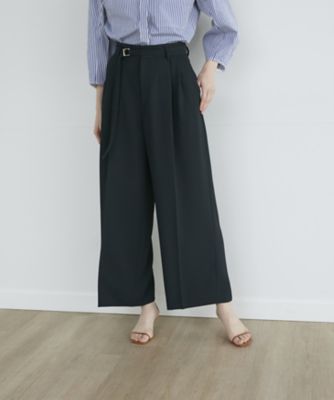 《大きいサイズ》ツータックワイドパンツ（７１３１１６１８３２）