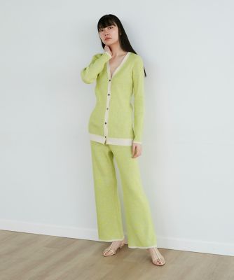 ＜la veille by SUPERIOR CLOSET (Women)＞メランジリブニットパンツ《ｌａ　ｖｅｉｌｌｅ　ｂｙ　ＳＵＰＥＲＩＯＲ　ＣＬＯＳＥＴ》（７１３１１７６９２５）
