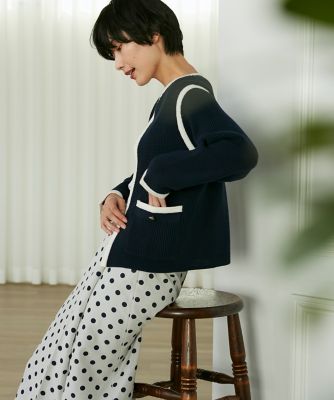 バイカラーニットジャケット（7131178003） | INED (Women