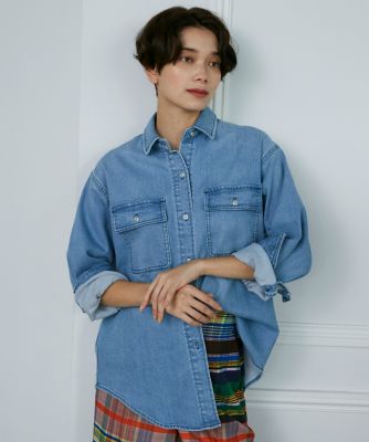 ＜SUPERIOR CLOSET (Women)＞《ＳＵＰＥＲＩＯＲ　ＣＬＯＳＥＴ》別注デニムミリタリーシャツ《Ｈｅａｌｔｈｙ　ＤＥＮＩＭ》（７１３１１８１６０１）