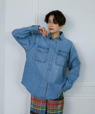 《ＳＵＰＥＲＩＯＲ　ＣＬＯＳＥＴ》別注デニムミリタリーシャツ《Ｈｅａｌｔｈｙ　ＤＥＮＩＭ》（７１３１１８１６０１）