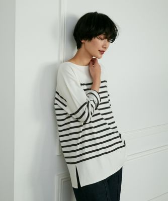 ＜SUPERIOR CLOSET (Women)＞《ＳＵＰＥＲＩＯＲ　ＣＬＯＳＥＴ》パネルボーダーバスクシャツ（７１３１１９０６０７）