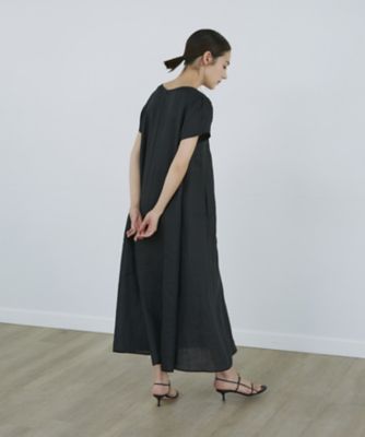 Ｖネックロングリネンワンピース（７１３２１２１００４）