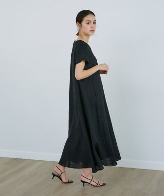 《大きいサイズ》Ｖネックロングリネンワンピース（７１３２１２１８０４）