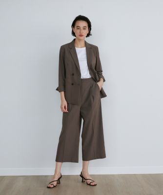 Curensology リネン ダブルブレストジャケット リネンライク SETUP ダブルブレストジャケット | NATURAL BEAUTY