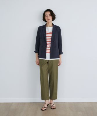 Curensology リネン ダブルブレストジャケット リネンライク ダブルブレストジャケット セットアップ着用可