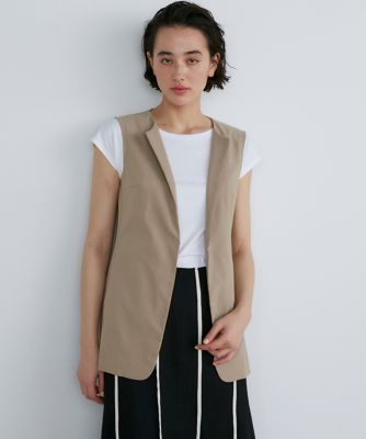 ＜INED (Women)＞《リネンブレンド》キーネックジレ（７１３２１４１０３５）