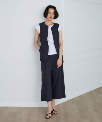 《リネンブレンド》キーネックジレ（７１３２１４１０３５）