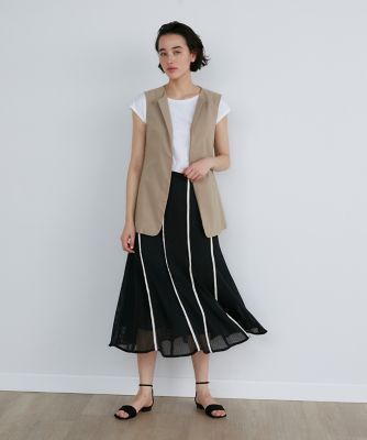 《リネンブレンド》キーネックジレ（７１３２１４１０３５）