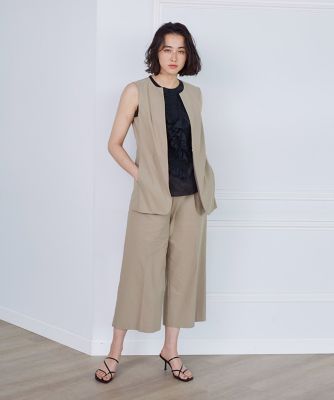 《リネンブレンド》キーネックジレ（７１３２１４１０３５）