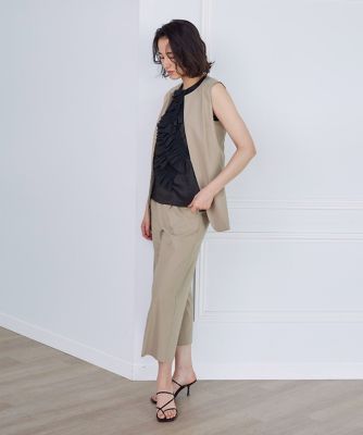 《リネンブレンド》キーネックジレ（７１３２１４１０３５）
