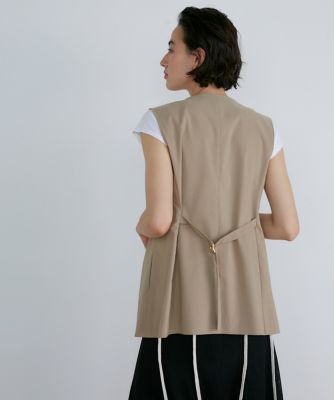 《リネンブレンド》キーネックジレ（７１３２１４１０３５）
