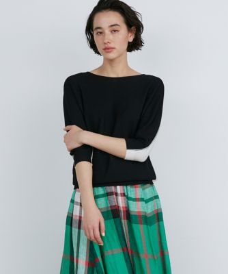 ＜INED L (Women/大きいサイズ)＞《大きいサイズ》カラーブロッキングニット《Ｃｕｏｏ》（７１３２１７０８２１）
