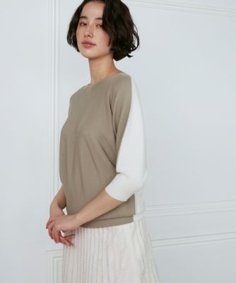 《大きいサイズ》カラーブロッキングニット《Ｃｕｏｏ》（７１３２１７０８２１）