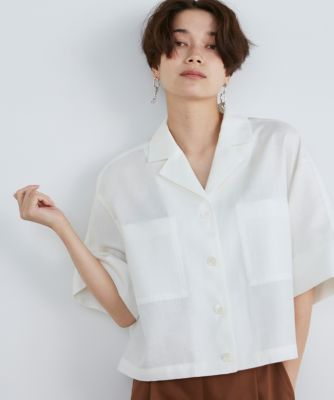 ＜INED (Women)＞リネンライクオープンカラーシャツ（７１３２１８１０６０）