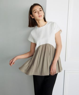 未使用タグ付✨アンタイトル 【洗える】異素材コンビペプラムニット 大きいサイズ UNITED ARROWS LTD. OUTLET｜コンビ ペプラムニット