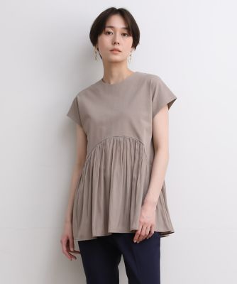 未使用タグ付✨アンタイトル 【洗える】異素材コンビペプラムニット 大きいサイズ 5color》シームレスペプラムニット【洗濯機洗い可】（ニット