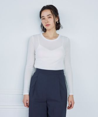 ＜INED (Women)＞ラウンドヘムシアーカットソー（７１３２１９００２２）