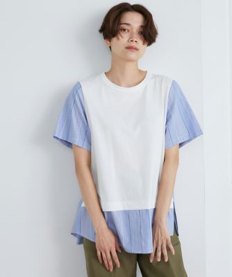 ＜INED (Women)＞ドッキングカットソー（７１３２１９００２６）