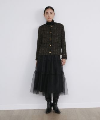 ノーカラーツイードジャケット（7133141007） | INED