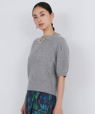 ＜INED (Women)＞ミニケーブル半袖ニット（７１３３１７００２２）